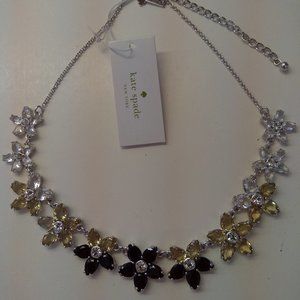 Kate Spade New Black and Clear Flower Necklace